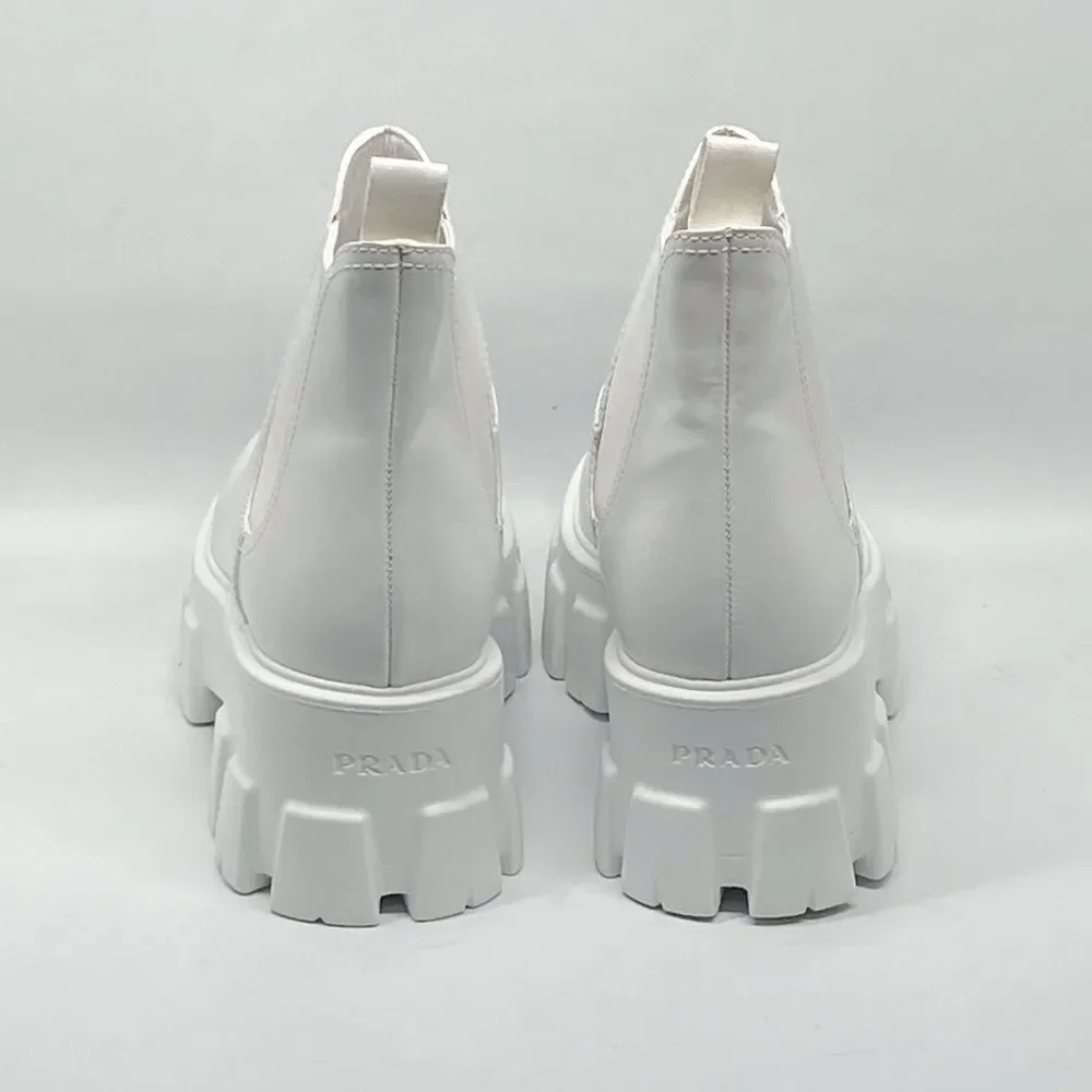 Prada Monolith Leather Lug-Sole Chelsea Boots size 37 - Picture 7 of 16